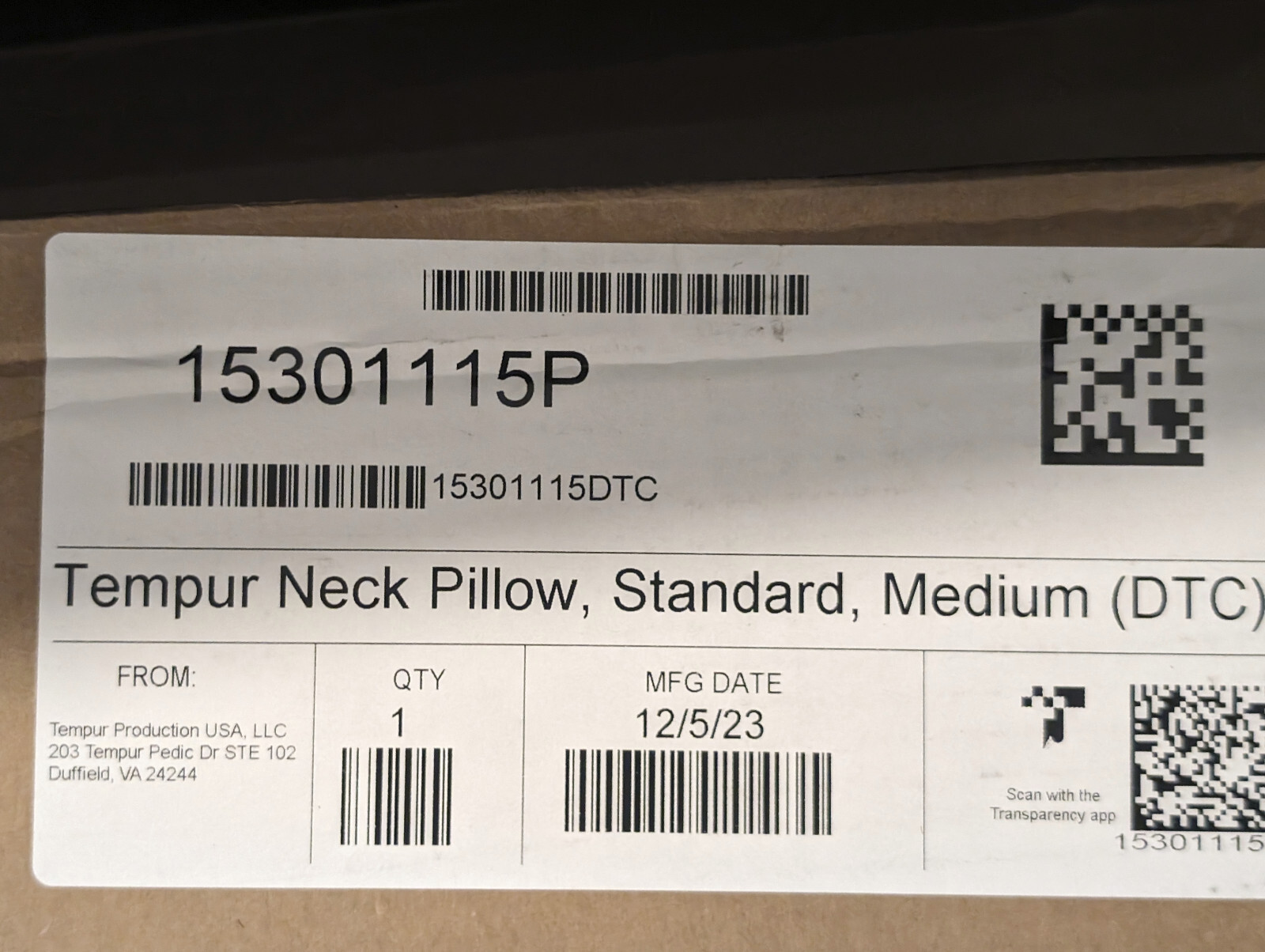 Tempur-Pedic TEMPUR-Ergo Neck Pillow, Medium Firm: 20 x 12.5 x 4 Sealed