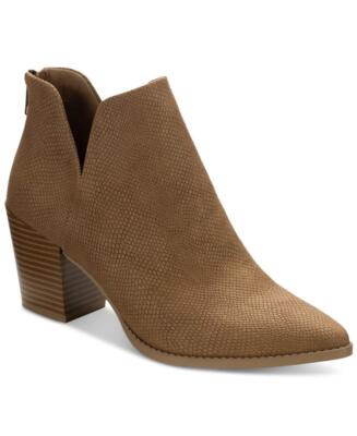 Sun + Stone Women's Brown Elizaa Notched Pointed Toe Dress Booties 11 M