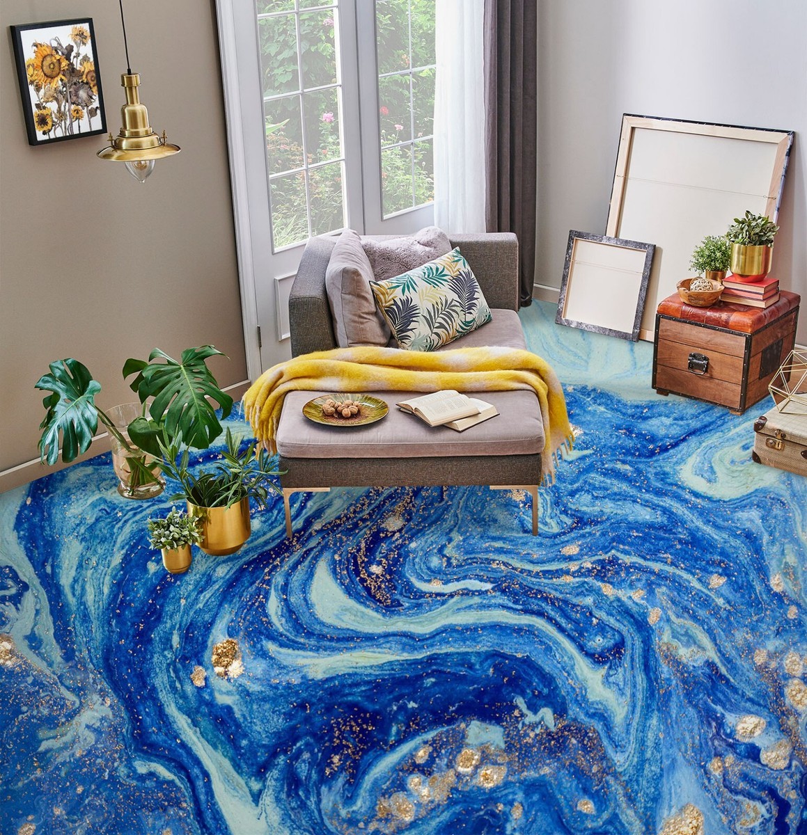 3D Blue Texture SKE1841 Floor WallPaper Print Decal Epoxy Floor