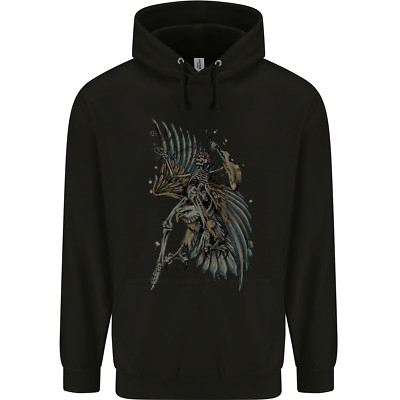 Skeleton Guitar Flying an Eagle Gitarrist Herren 80% Baumwolle Hoodie