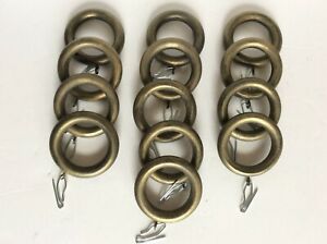 Set of 13 Wooden Shower Curtain Rings with Curtain Hanger Hooks