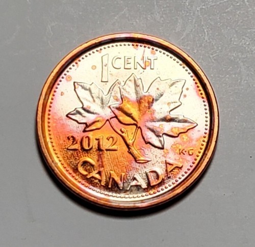 TONED 2012 CANADIAN CANADA CENT PENNY NON-MAGNETIC UNC #C7373 - Bild 1 von 2