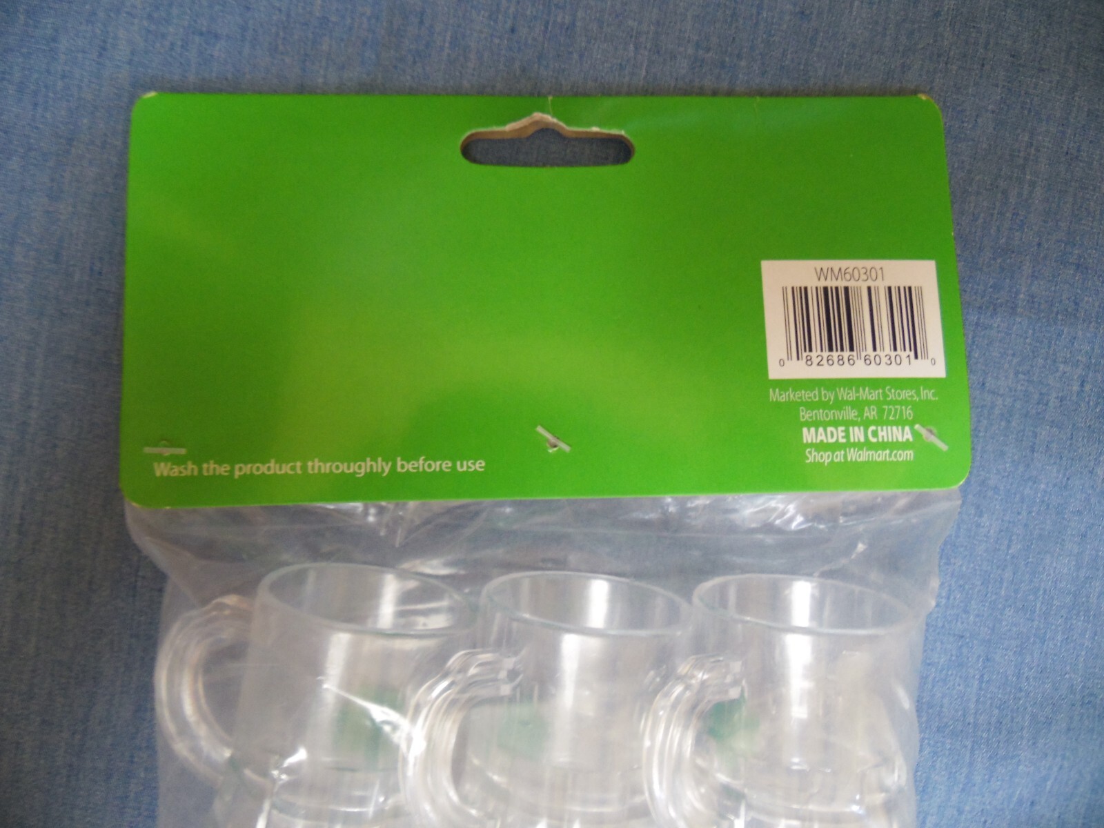 Mini Plastic Beer Mugs Set of 18 w/ Green Shamrock Design Shot Glasses