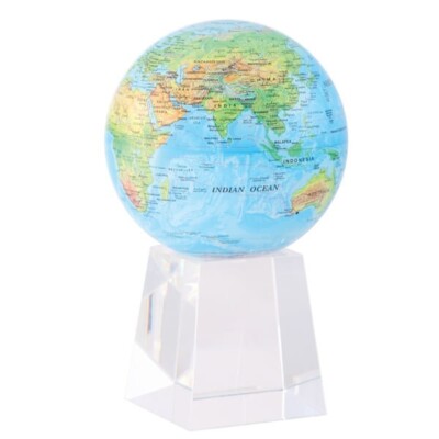 MOVA GLOBE ''RELIEF BLUE MOVA GLOBE'' 4.5'' W/ MED. CRYSTAL BASE (MG-45-RBE-MCB)
