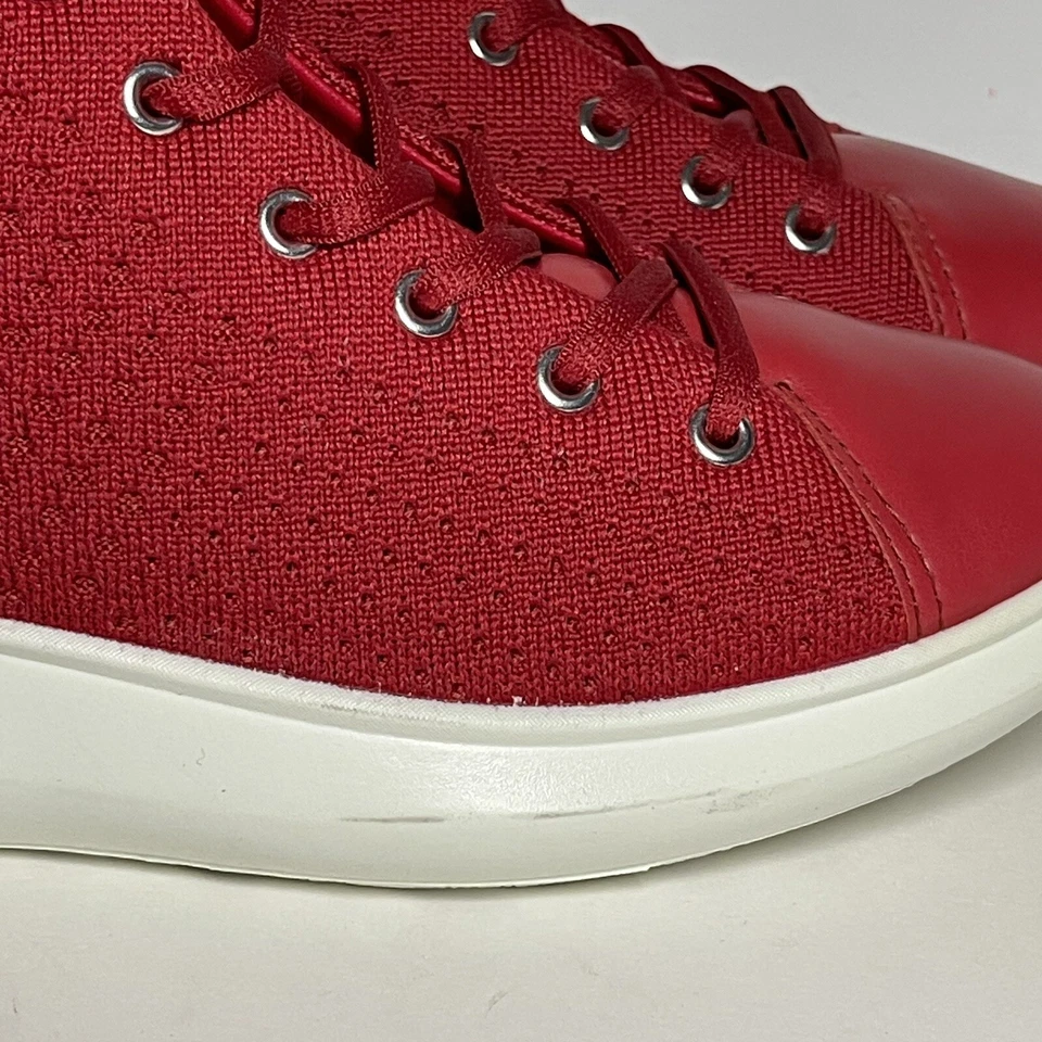 全新 Ecco Soft 3 高帮面料 系带 红色运动鞋 女式 尺码 10-10.5/41 — 第 4/4 张图片