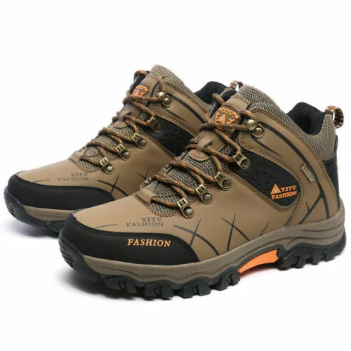 Herren Wasserdichte Knöchelstiefel Outdoor Leder Stiefel Wanderschuhe Stiefel - Bild 11 von 28