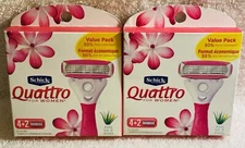 Lot of 2 Schick Quattro for Women 4-Ultra Thin Razor Blade+2 Refills New In Box