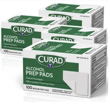CURAD Alcohol Swabs (Pack of 4) – 400 Individually Wrapped for Quick Use