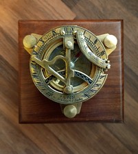 VTG Marine Compass F.L. West London Brass Nautical Sundial w/ Display Box