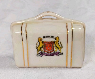 Vintage Albion China Aberdeen Bon Accord Vesta Streichholzhalter Souvenir England