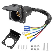 ,7 Way Trailer Light Connector Socket,7 Prong Electrical 7 Pin Trailer Plug
