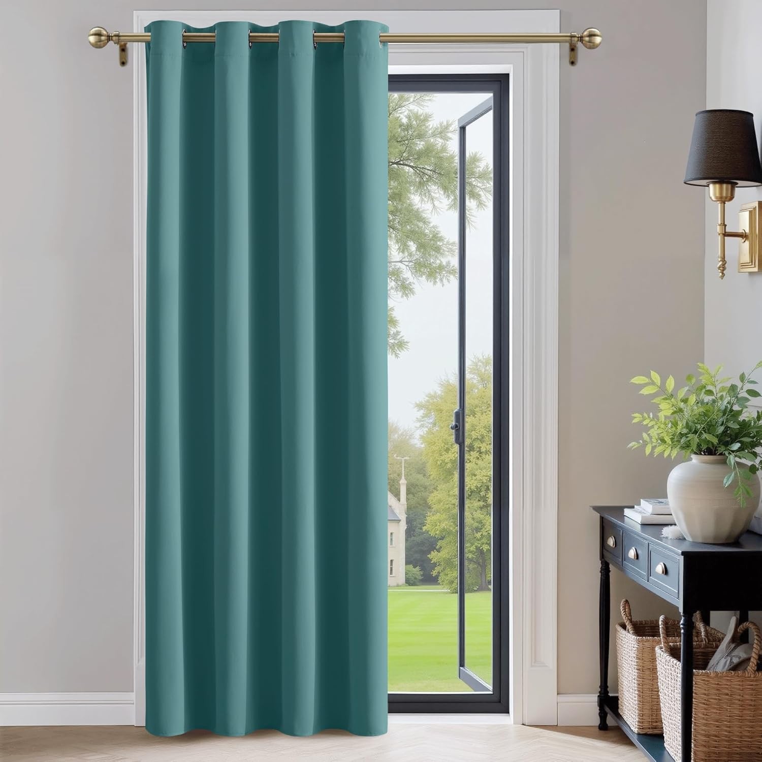 PONY DANCE Blackout Curtain - Living Room Window Curtains Light Insulated Anti