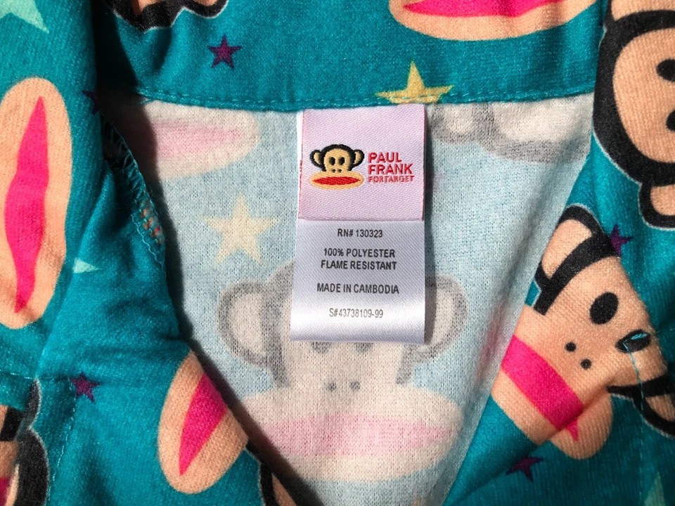 NUEVO PIJAMA POLAR PAUL FRANK 2 PIEZAS TALLA S (6-6X) Foto 2 de 2