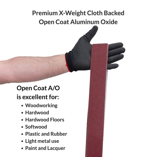 2 X 42 Inch Flexible Aluminum Oxide Multipurpose Sanding Belts for Woodworkin... - Picture 3 of 6