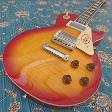 LP Electric Guitar Mahogany Body & neck Sunburst Flame Maple Top in USA 