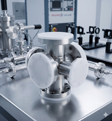 Varian Custom 6-Port UHV Manifold 4.5'' 3.38'' 2.75'' CF DN63 DN50 DN40 Hybrid
