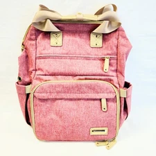 Knitting Backpack with USB Port, Large Yarn Storage for Needles & Hooks, Pink