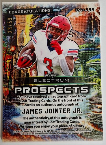 2024 JAMES JOINTER Jr. Eastern Michigan Eagles Electrum BRONZE ROOKIE auto. NM-M - Picture 5 of 5