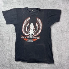 Vintage 70s Harley Davidson Ride To Love Love To Ride Nude Motorcycle Shirt Sz S