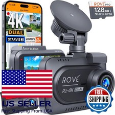 4K Dual Dash Cam Front Rear, 128GB Card, 5G WiFi, 24H Parking Mode, IPS Screen