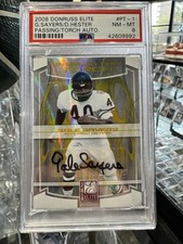2008 Donruss Elite Passing the Torch Dual Auto Gale Sayers Devin Hester PSA 8