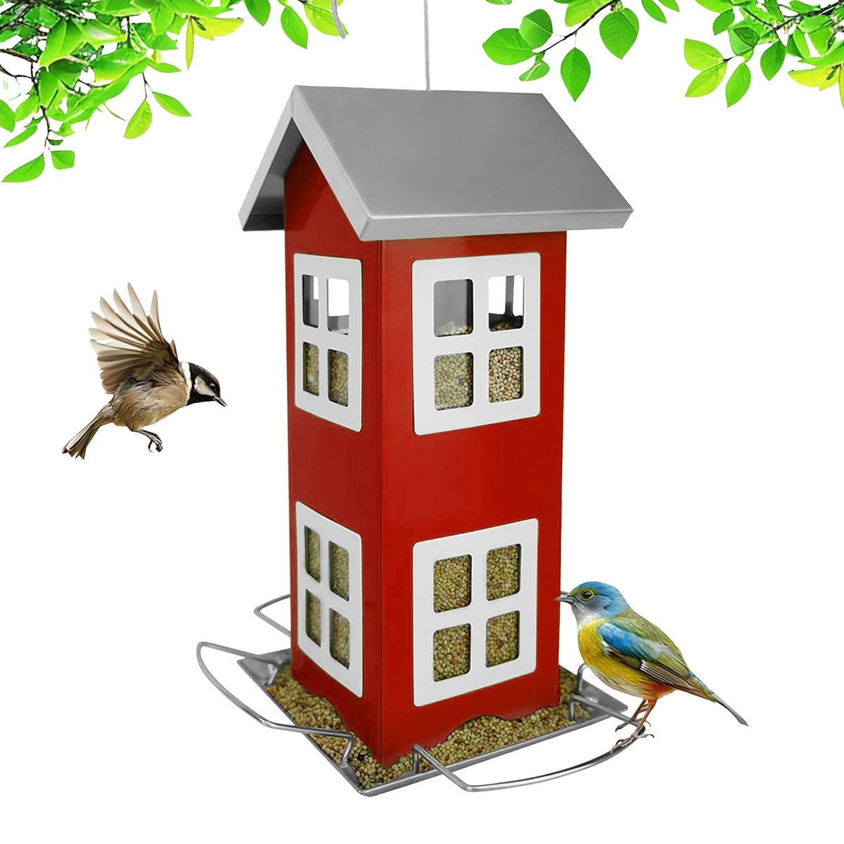 2er-Set Vogelfutter-Auffangschale – Hängender Futterspender Ø 51 Cm, Aus Robustem Polyester, Für Garten, Balkon & Terrasse, Grün