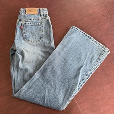 Levis 517 Girls Stretch Flare Blue Denim Jeans Size 16 Regular Adjustable Waist