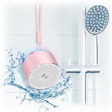 Mini Bluetooth Shower Speaker, IPX6 Waterproof Speaker, with RGB Lights, Mic,...