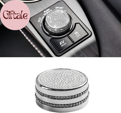 Bling Car Accessory Variable Speed ECO Sport Knob Bling Crystal Decals Cover Dri