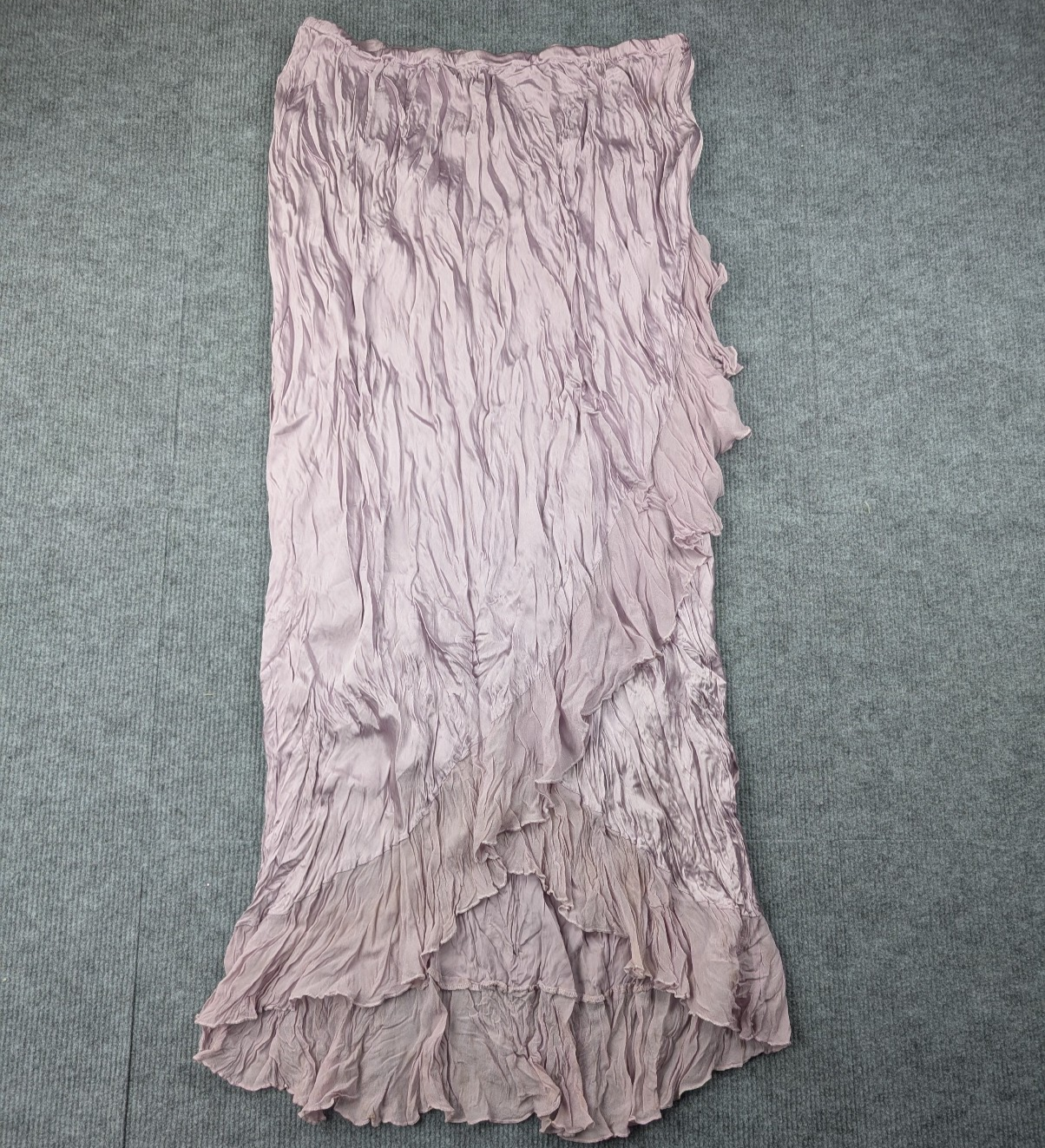 Vintage Silk Maxi Skirt Womens 16 Coquette Y2K Fairy Mauve Pink Newport News 90s