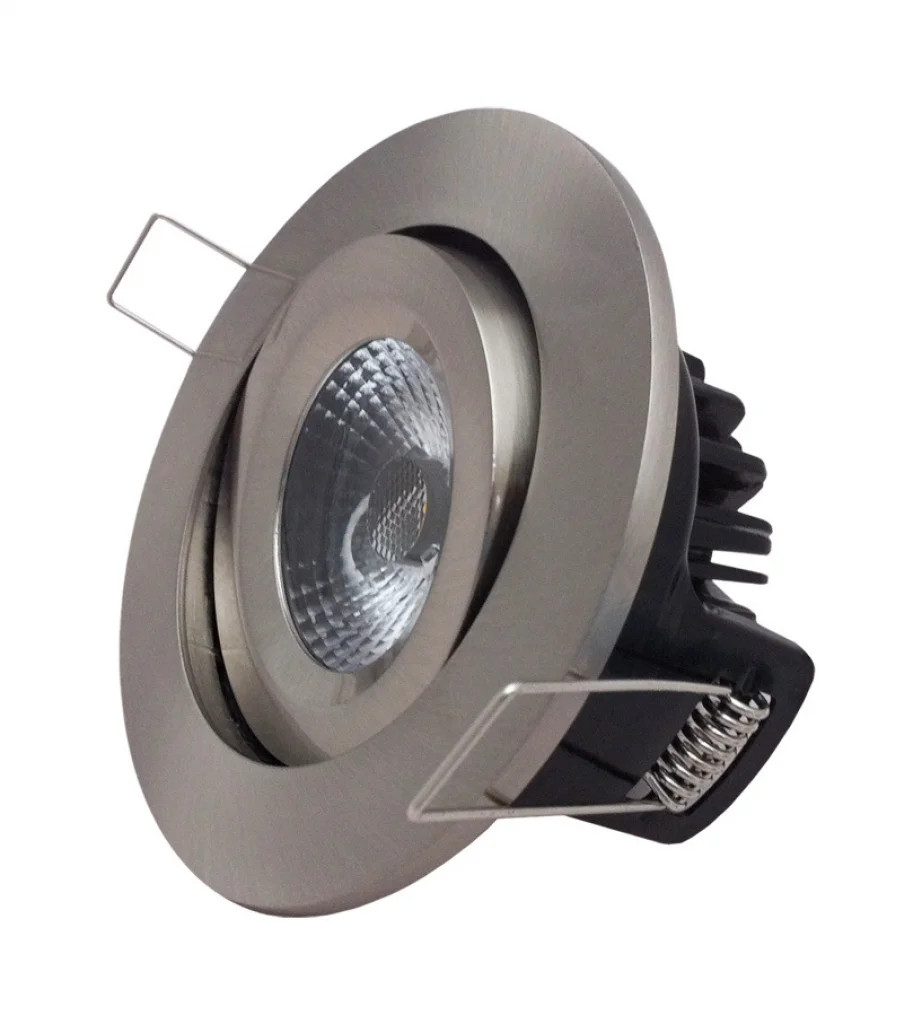 Downlight Silver Elan Dimmable LED Tilt IP20 Brushed Nickel Warm White