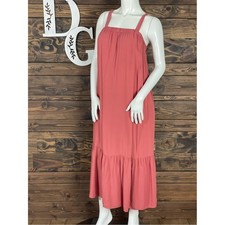Old Navy | Sleeveless Tie Back Cutout Coral Maci Swing Dress Ruched Peasant