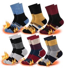 Kids Wool Socks for Boys Girls Winter Warm 7-10 Years Multicolor-c 6 Pairs
