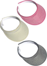 ​3 Pieces Clip On Visors Women Men Visor Sun Hats Hat Outdoor Sports Golf Beach