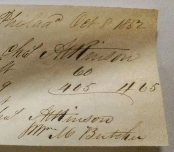 RARE Pre-Civil War Note 1856 PAYMENT RECEIPT   1862 " PAYMENT/RECEIPT"  $4.65 - Image 2 of 4