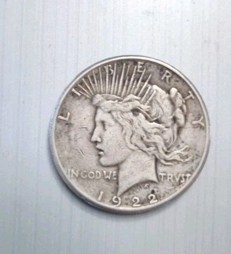 1922 S Peace Dollar $1 Silver Coin Circulated Business Strike Uncertified