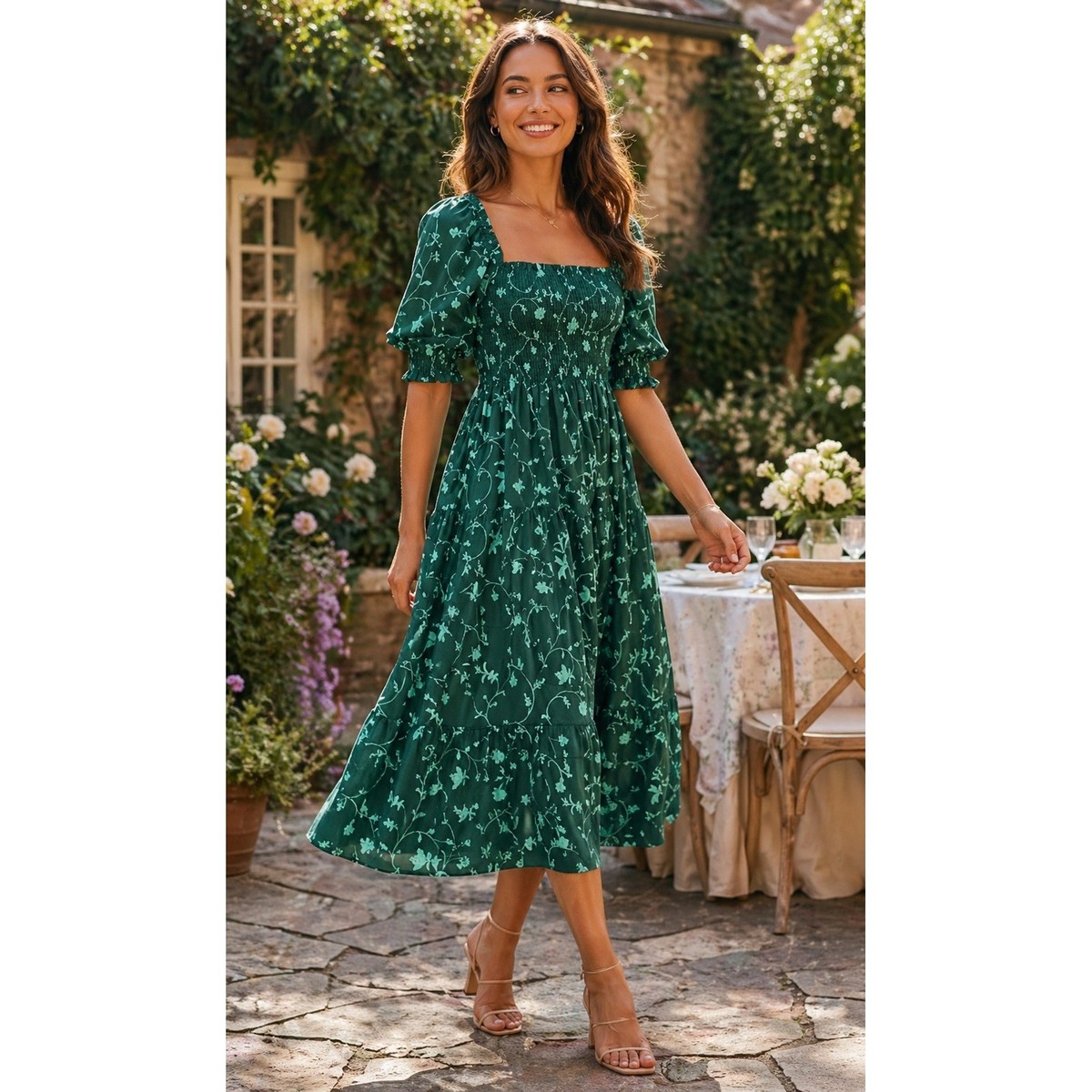 slim fit dress slacks The Cosima Mini Nap Dress in Green Stripe