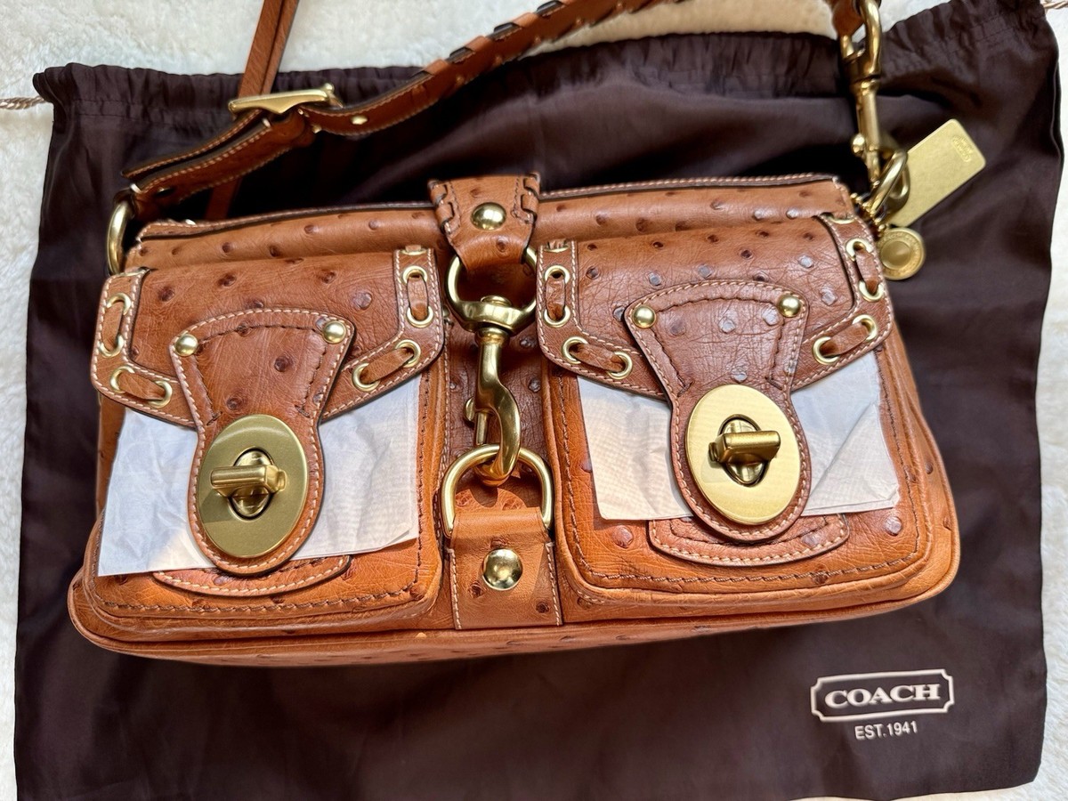COACH 65th Anniversary SADDLE OSTRICH LEATHER LEGACY MANDY