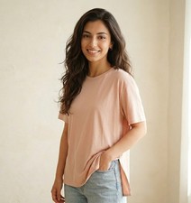 UNIQLO AIRism Relaxed Fit T-Shirt -Light Pink, Size S Moisture-Wicking Comfort