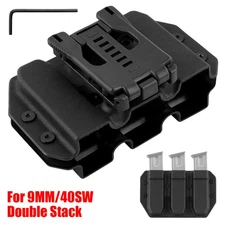 Universal Triple Stack Magazine Belt Holster For 9mm .40 Cal Pistol Mag Holder