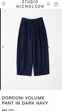 STUDIO NICHOLSON DORDONI VOLUME PANT Dark Navy Wide Leg M Excellent