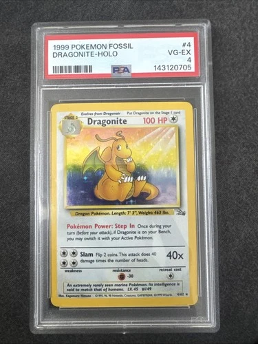 1999 Pokémon FOSSIL Dragonite HOLO #4