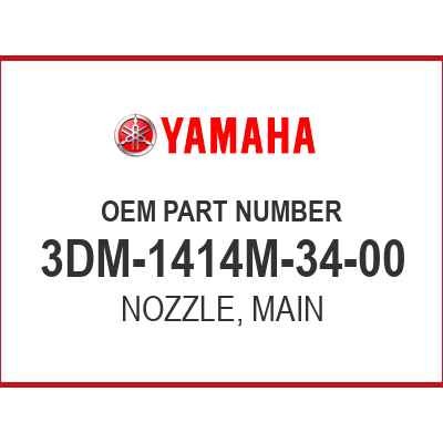 Yamaha NOZZLE, MAIN 3DM-1414M-34-00 OEM NEW