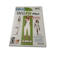 Nintendo Wii Fit Plus Video Game Fitness Exercise White Case Manual Included