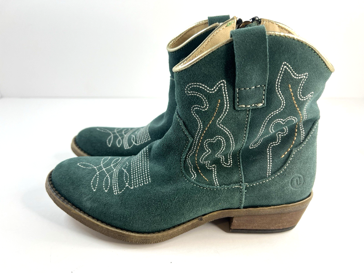 Dingo Daisy Mae Womens Suede Round Toe Western Boots Size 6M Emerald Green 