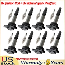 8X Ignition Coil & Spark Plug Set For LAND ROVER RANGE ROVER /SPORT 4.2L 4.4L V8