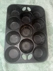 Vintage Cast Iron Muffin Biscuit Pan Unmarked A 11 Hole