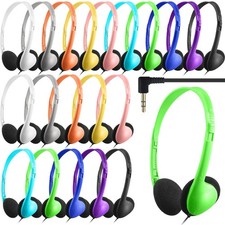 20 PCS Classroom Headphones Adjustable Wired Students School Colorful On Ear