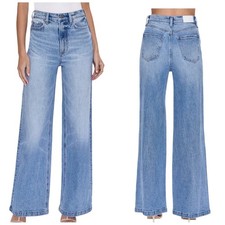 Pistola Lana High-Rise Ultra Wide Leg Jean Plus Sz 33" Petite Break Light Wash