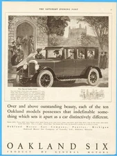 1925 Oakland Motor Car Pontiac MI Six Special Sedan General Motors Graduation Ad